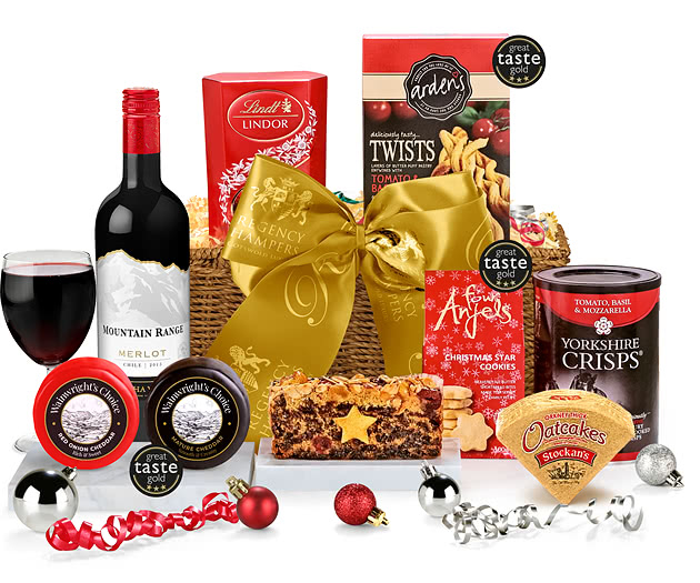 Christmas Cracker Hamper With Red Wine